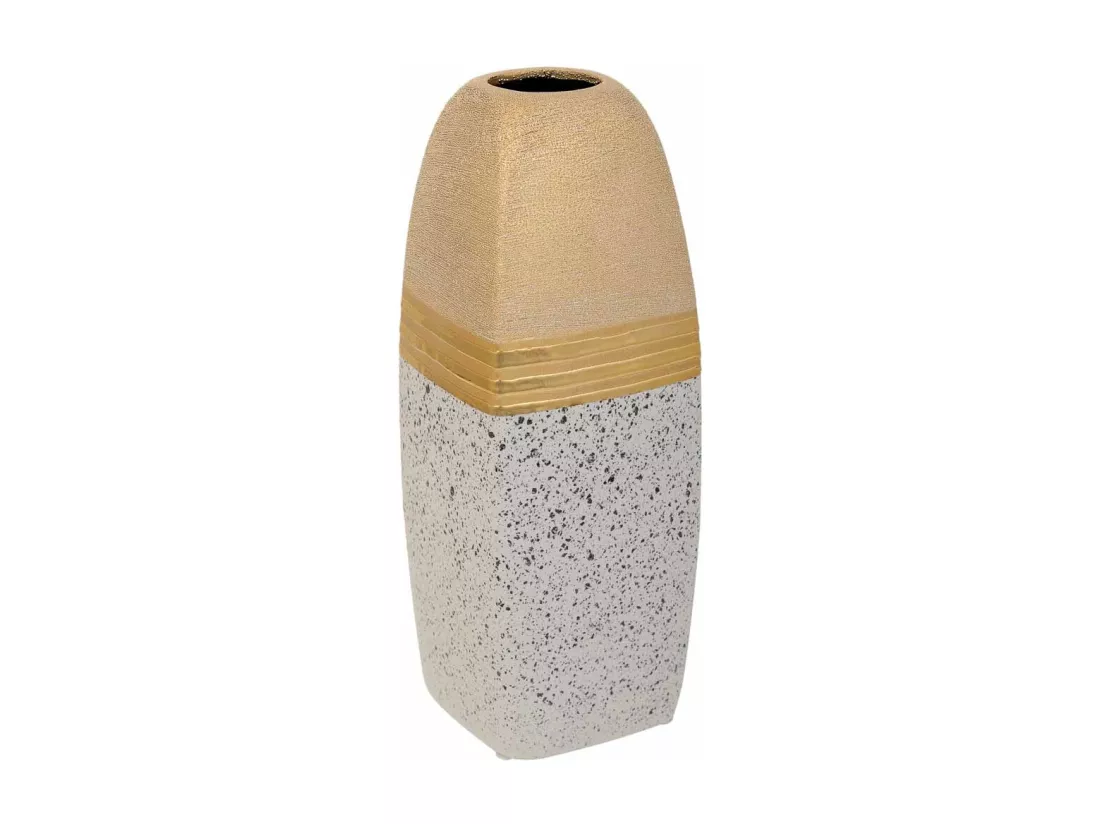 Vase en céramique dorée 11,5x11,5x31h