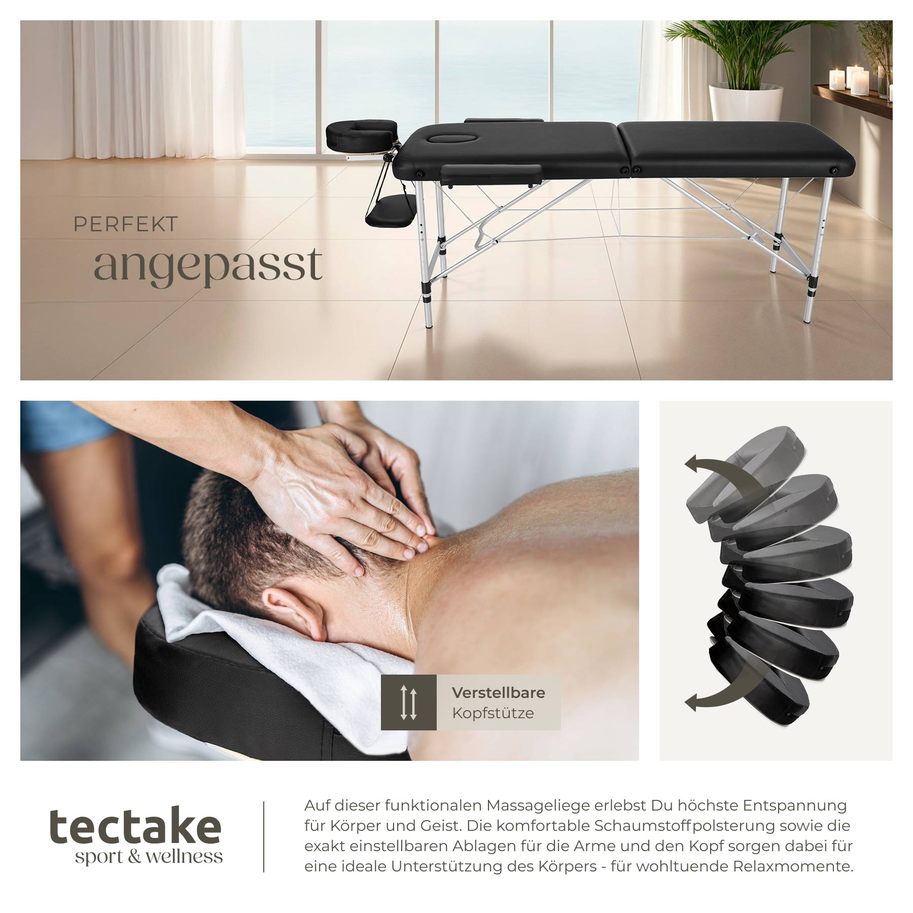 2 Zonen Massageliege