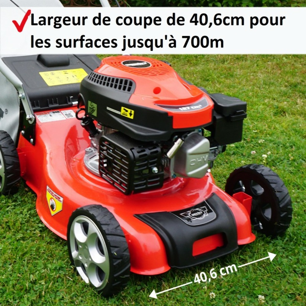 H 540 tondeuse à gazon essence 4temps largeur de coupe 40,6cm 700m2 bac de 40l