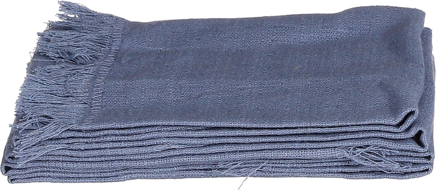 Mica Decorations servet Villia blauw 40 x 40 cm 4 stuks