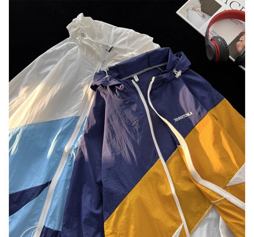 Diphon - Color Block capuchon windjack met rits