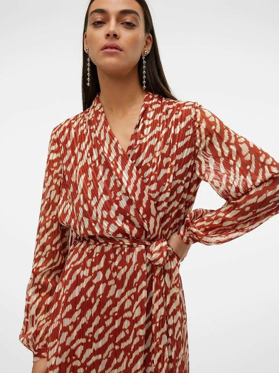 VERO MODA<br>Vestido curto, estampado, decote em V
