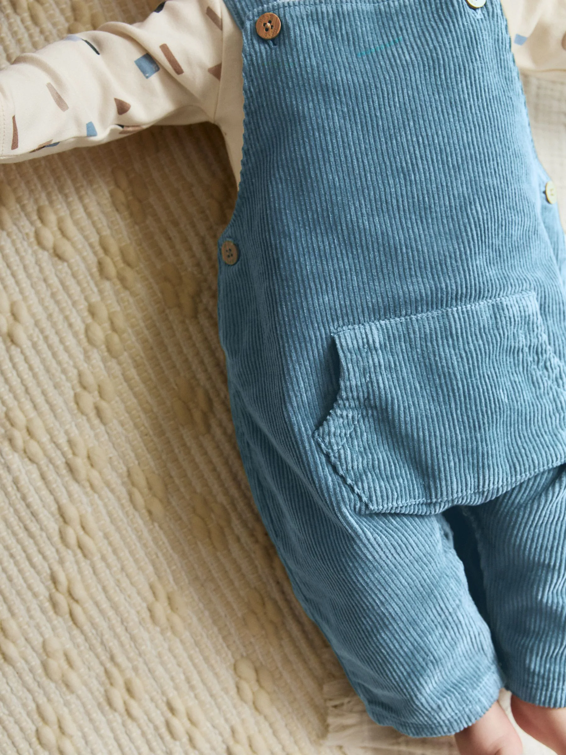 Normaal blauw - Babyset van tuinbroek en rompertje (0mnd-2jr)