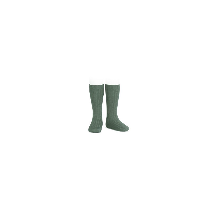 Condor Condor chaussettes hautes côtelées lichen