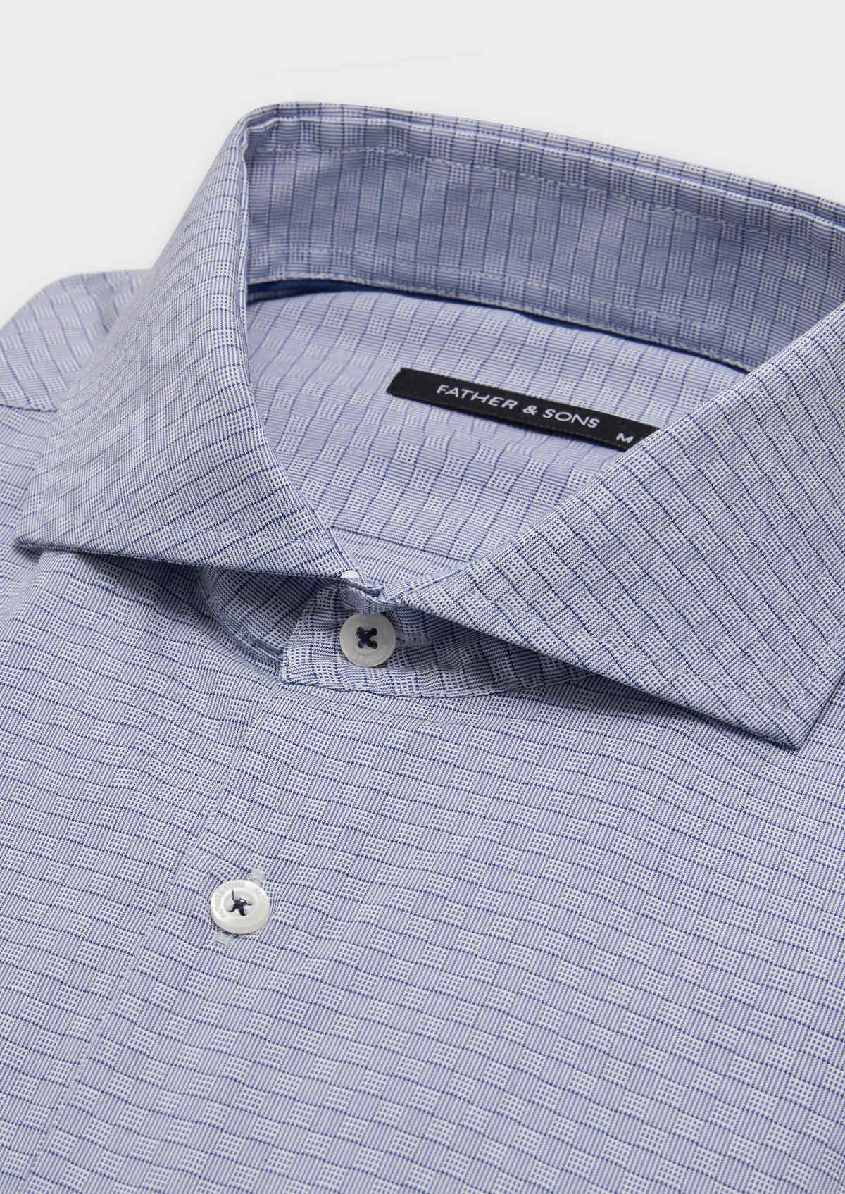 Chemise habillée Slim en coton mélangé Jacquard blanc à motif fantaisie bleu marine