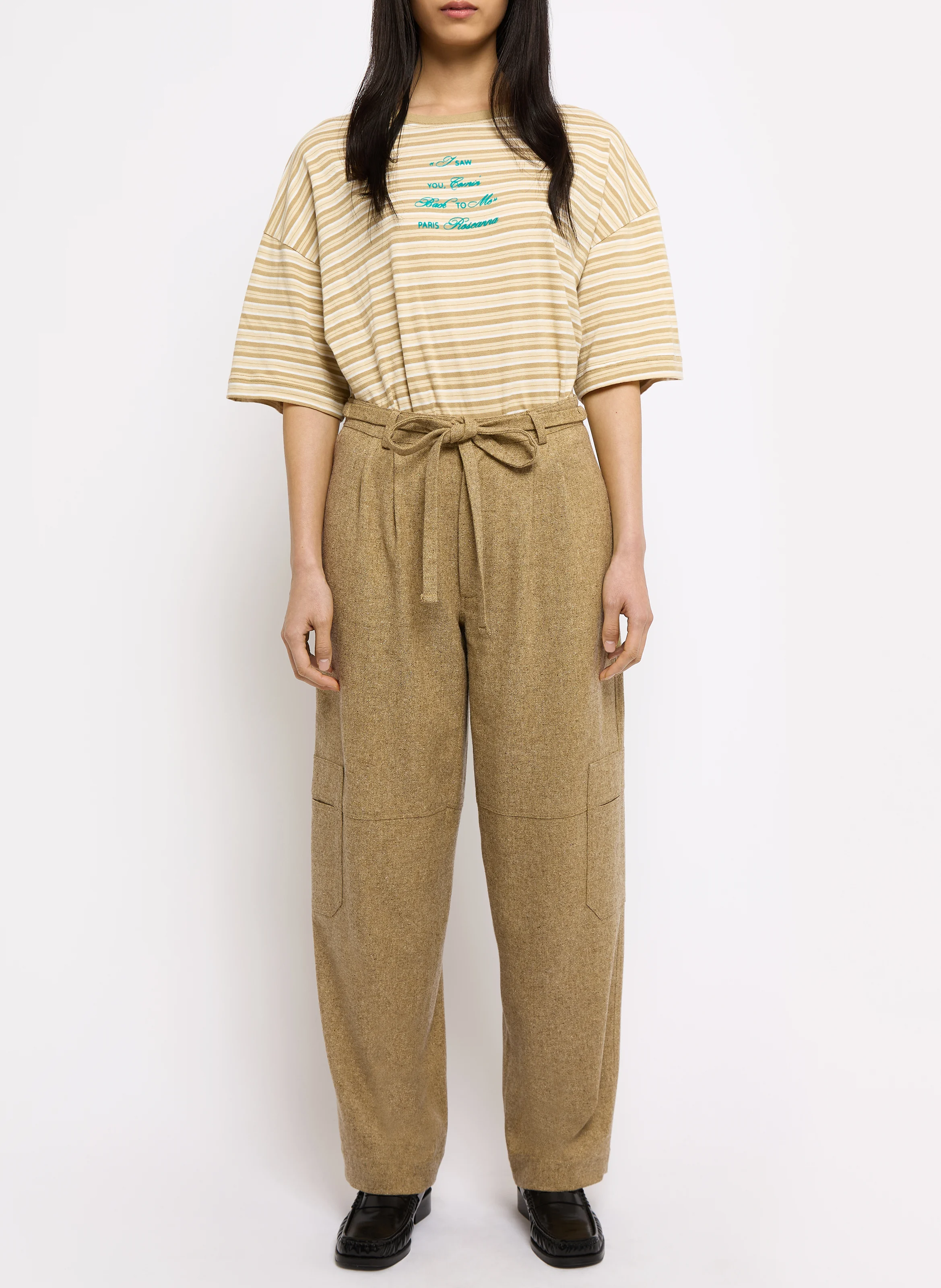 JEWEL - Pantalon cargo en laine mélangée | Beige