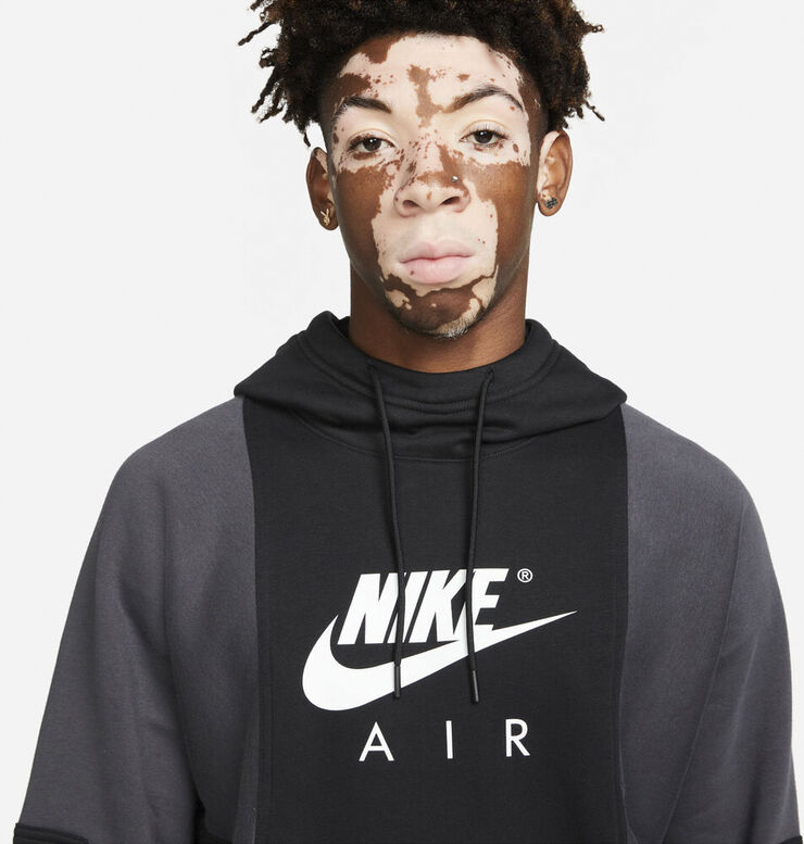 Nike Air Brushed Back Fleece Haettetroje Sort