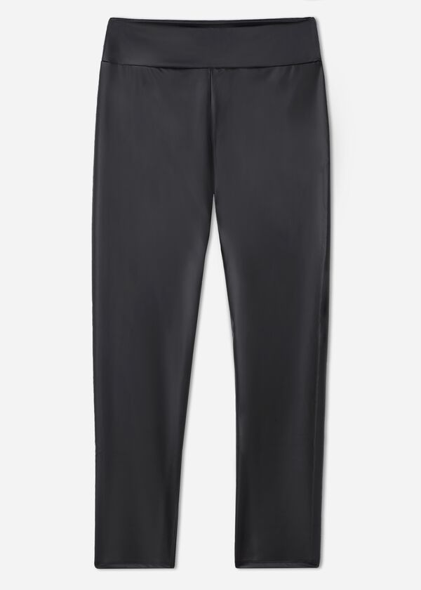 Leggings com efeito de couro