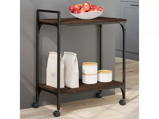 Chariot de cuisine chêne marron 60,5x31x72,5 cm bois ingénierie