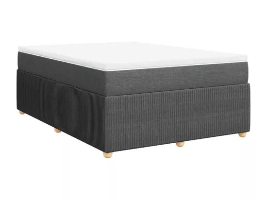 Sommier à lattes de lit avec matelas Gris foncé 160x200cm Tissu