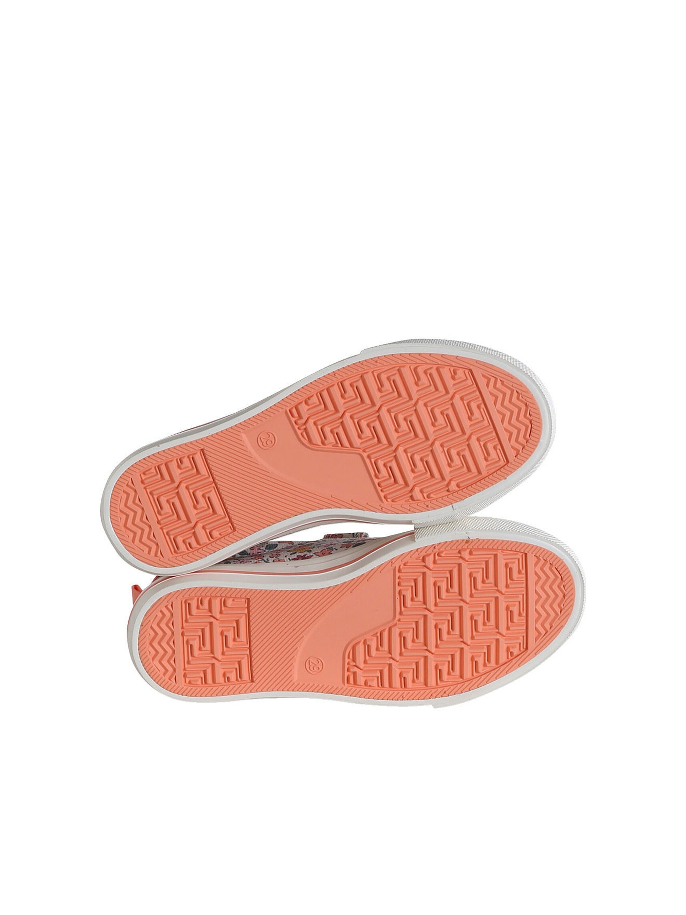 Vertbaudet Mädchen Klett-Sneakers mit Blumen und Anziehtrick rosa bedruckt