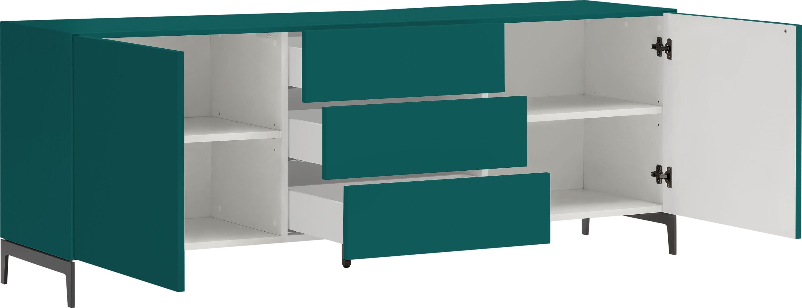 LUX Lowboard - Petrol / B: 180.0 cm x T: 46.0 cm x H: 68.0 cm