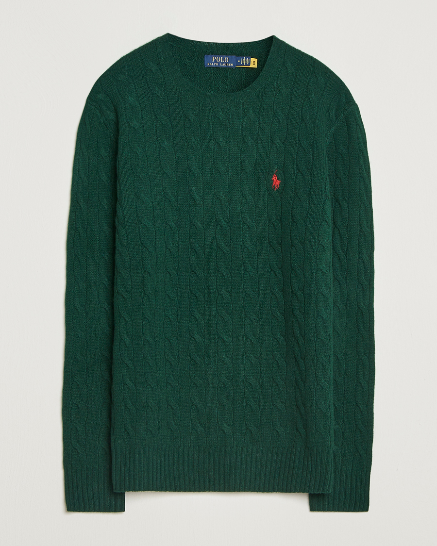 Polo Ralph Lauren Wool/Cashmere Cable Crew Neck Moss Agate