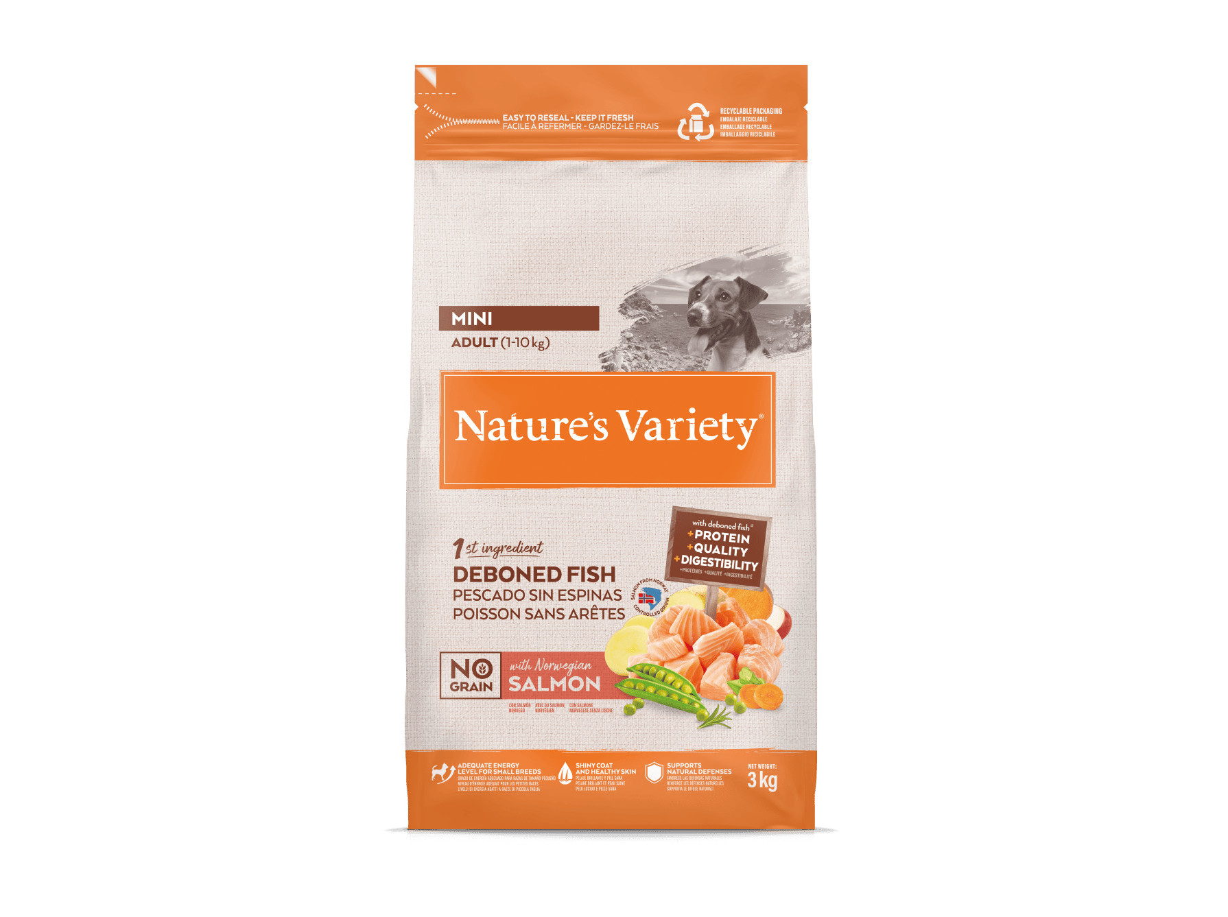RAÇÃO CÃO NATURE'S VARIETY MINI SALMÃO 3KG