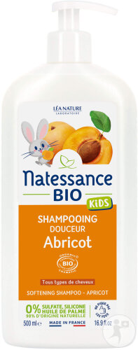 Natessance Kids Shampoing Tout Doux Haute Tolérance Abricot Flacon Pompe 500ml