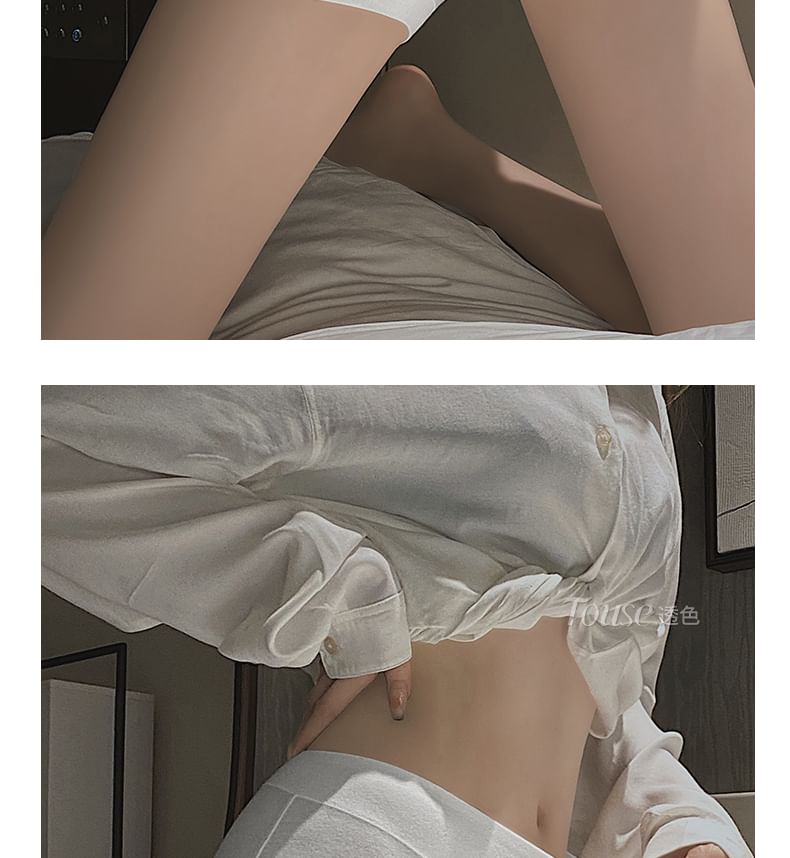 SESH - Hoge taille effen boyshorts / set