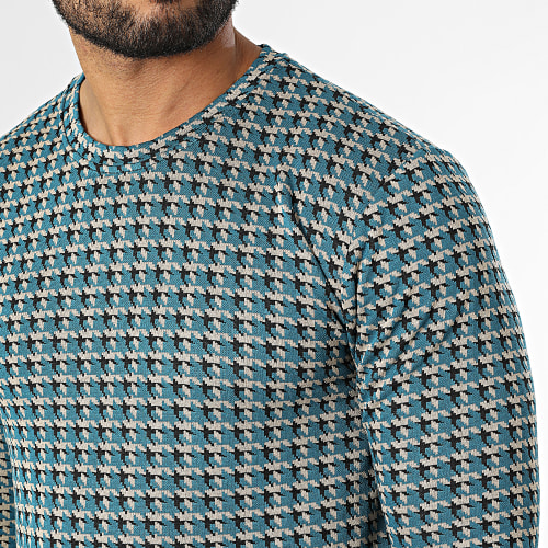 Tee Shirt Manches Longues X Bleu Clair Beige