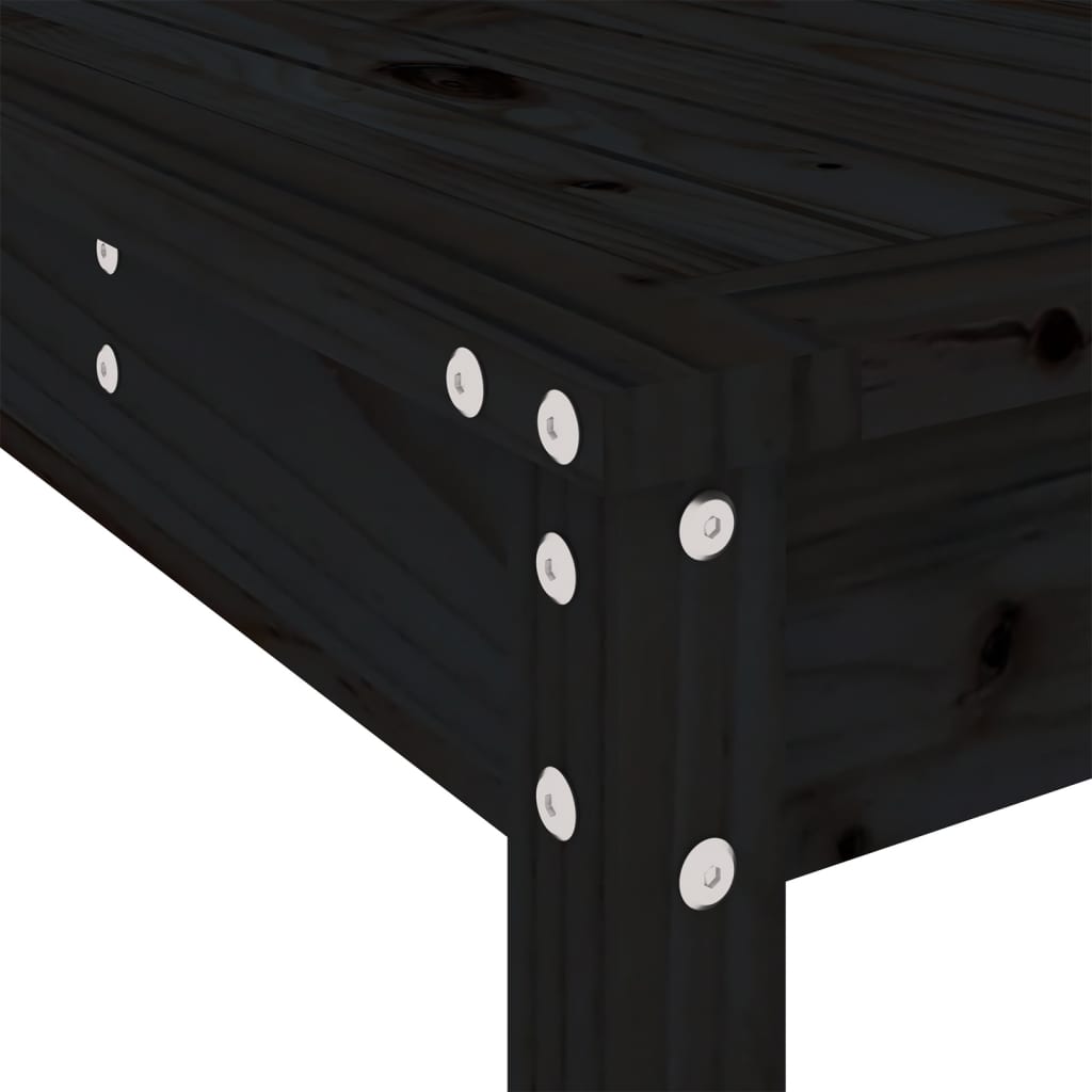 Ensemble de bar de jardin 9 pcs noir bois de pin massif