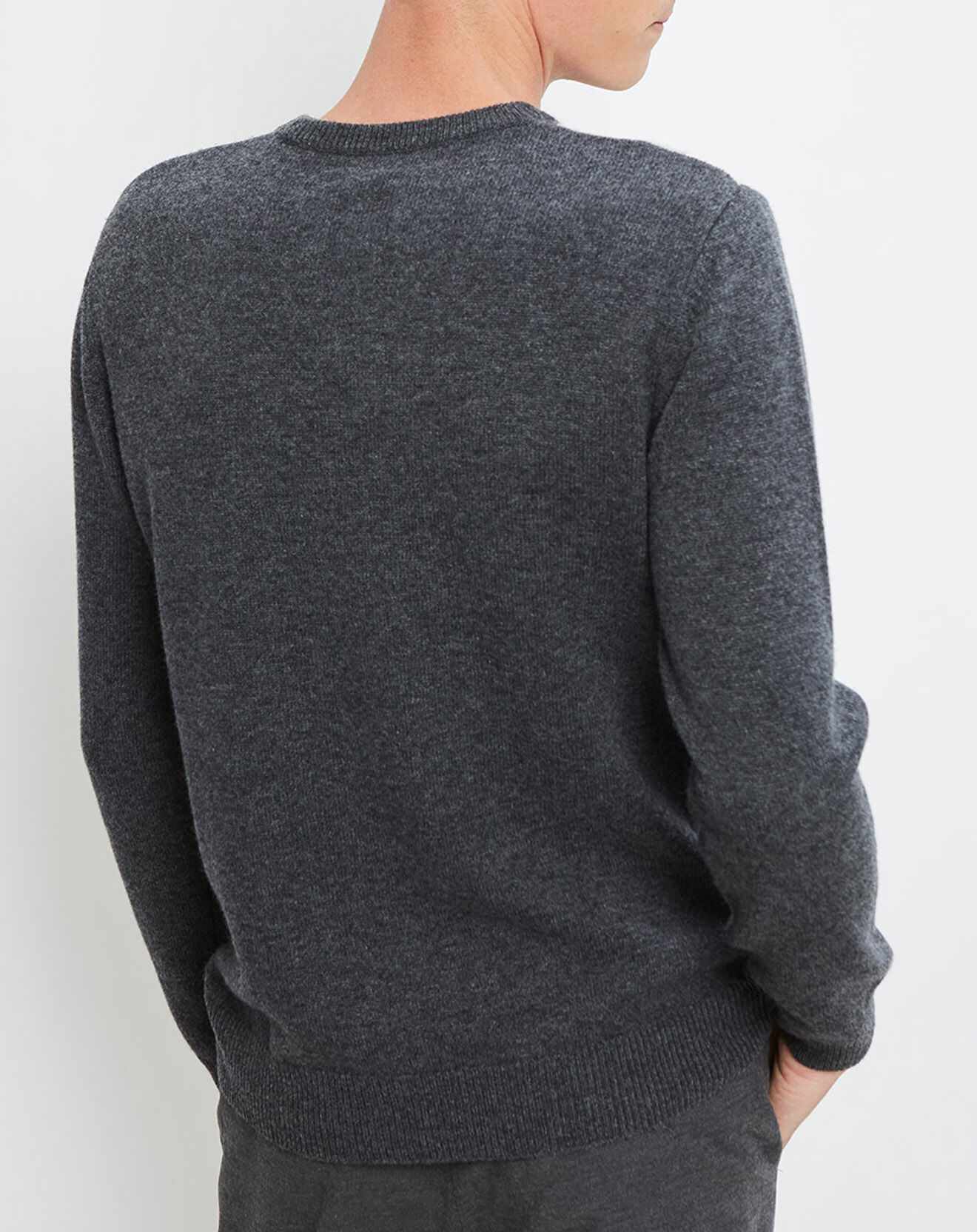 Hartford Pull en Laine & Cachemire  Intarsia Crew gris foncé/gris clair/blanc