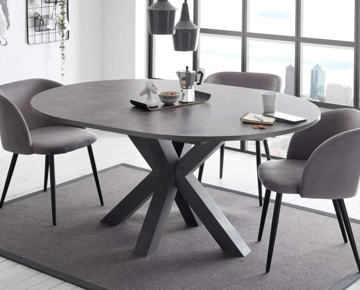 Esstisch graphit keramik dunkel 130x78 cm Big System Rund Stern 130 Auszug Amazo