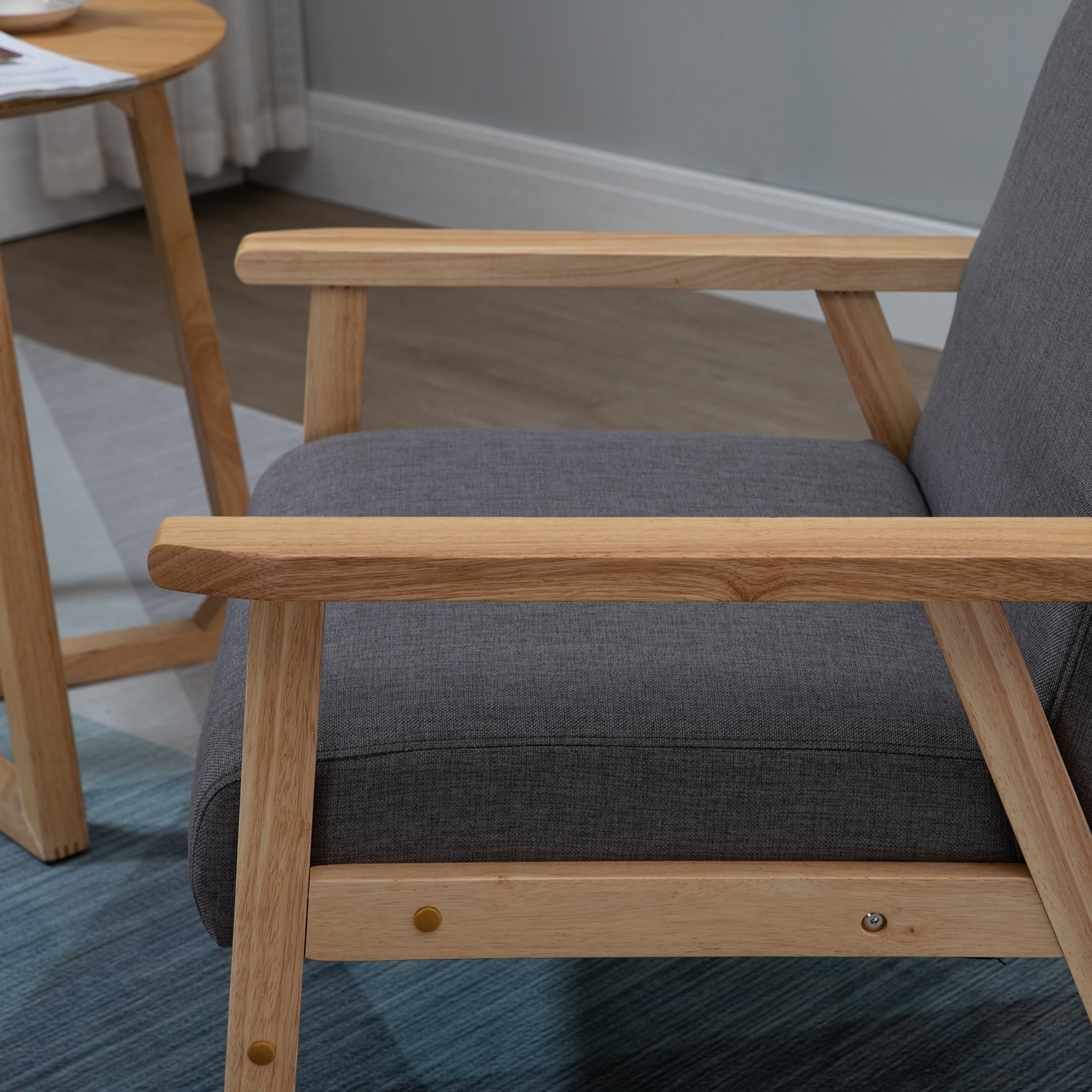 HOMCOM Sessel mit A-förmigen Beine grau 64L x 70B x 72H cm
