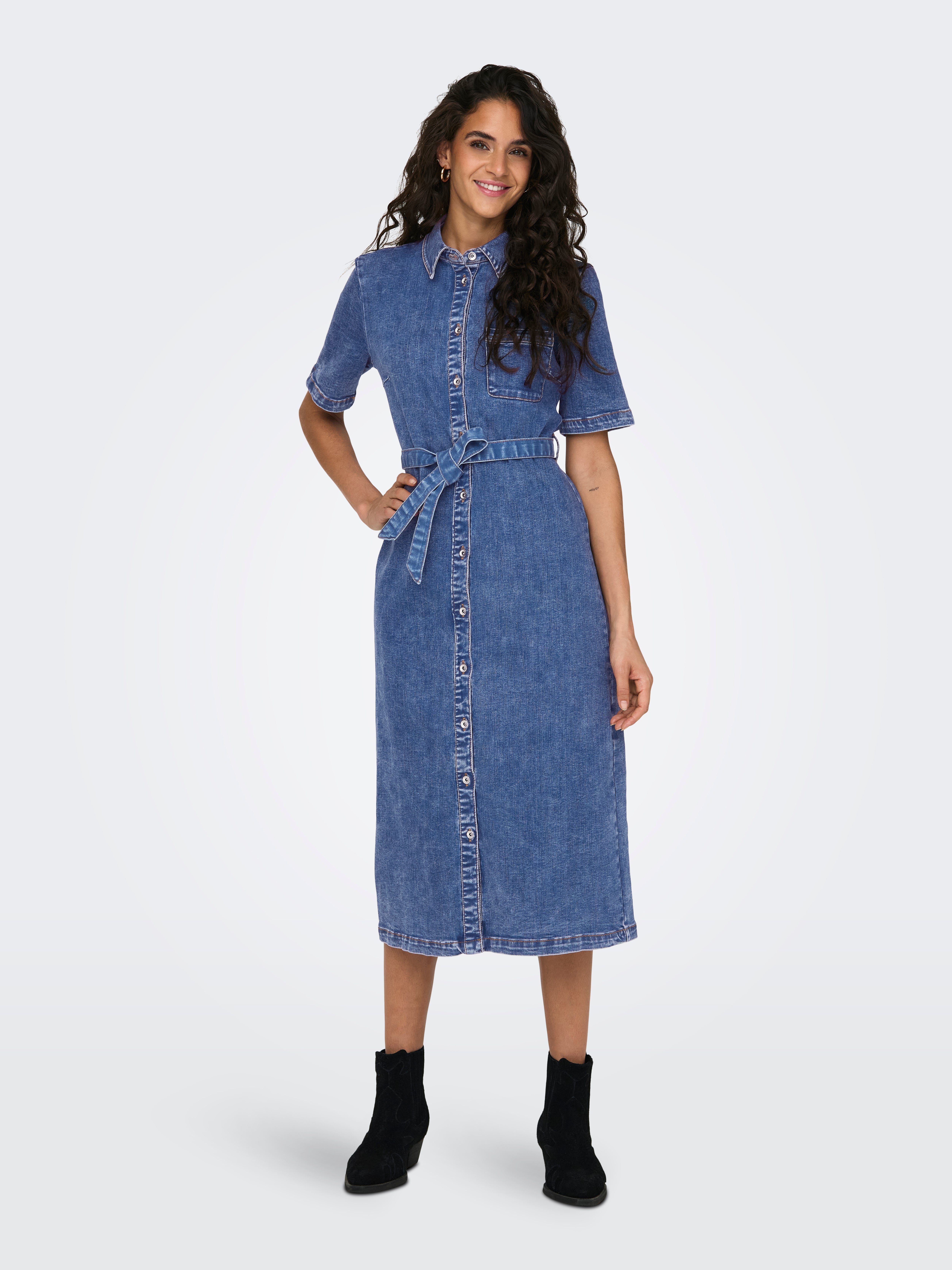 ONLLANA Kurzes Kleid Medium Blue Denim