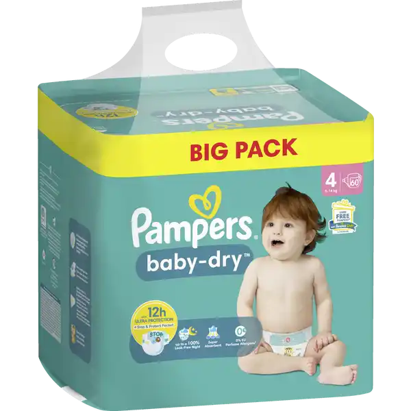 Baby dry Windeln Gr. 4 Maxi 9-14 kg Big Pack