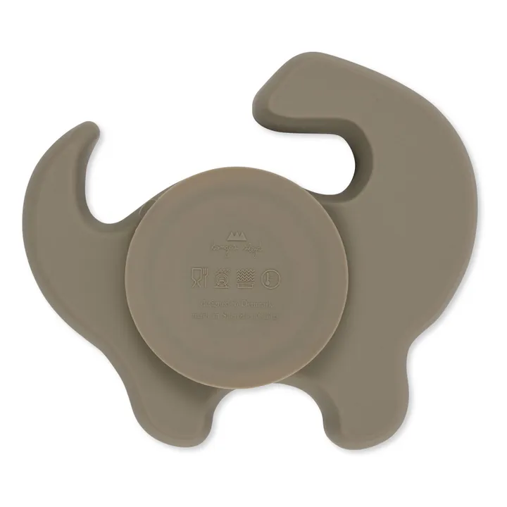 Konges Sløjd Set repas en silicone Dino | Gris