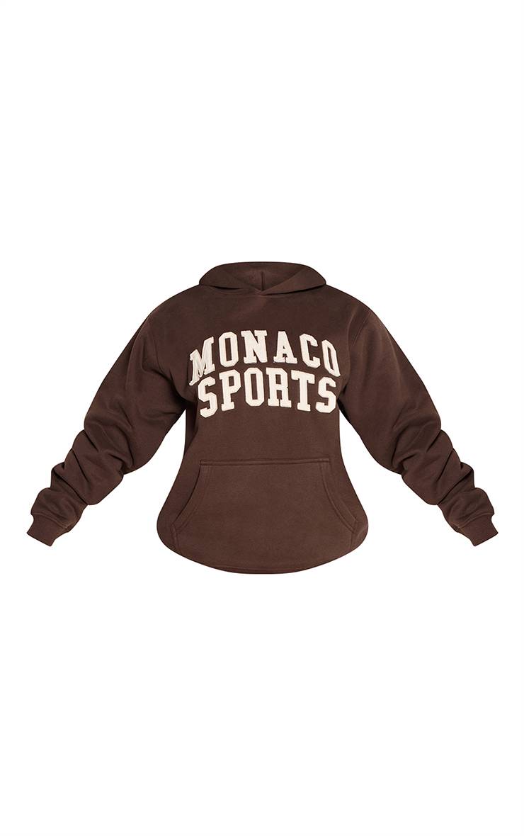 Chocolat Sweat À Casynthétiqueche Oversize À Imprimé Contrasté Monaco