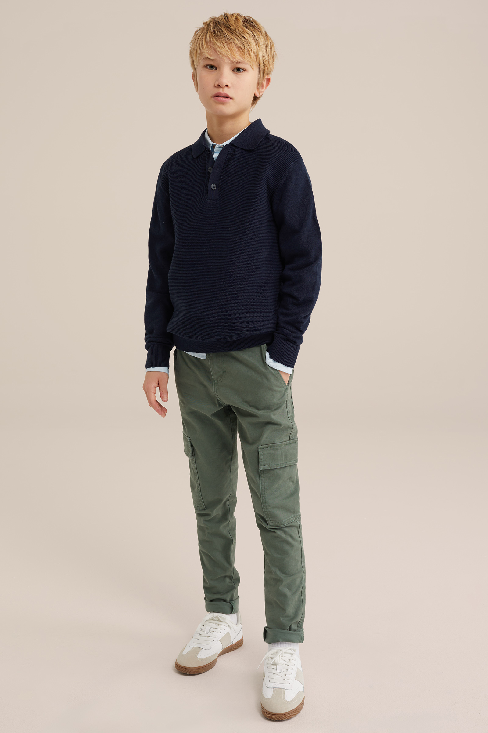Jongens trui met structuur Blue Ridge Marineblauw