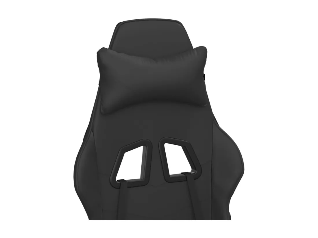 Chaise de jeu de massage avec repose-pied Noir Similicuir