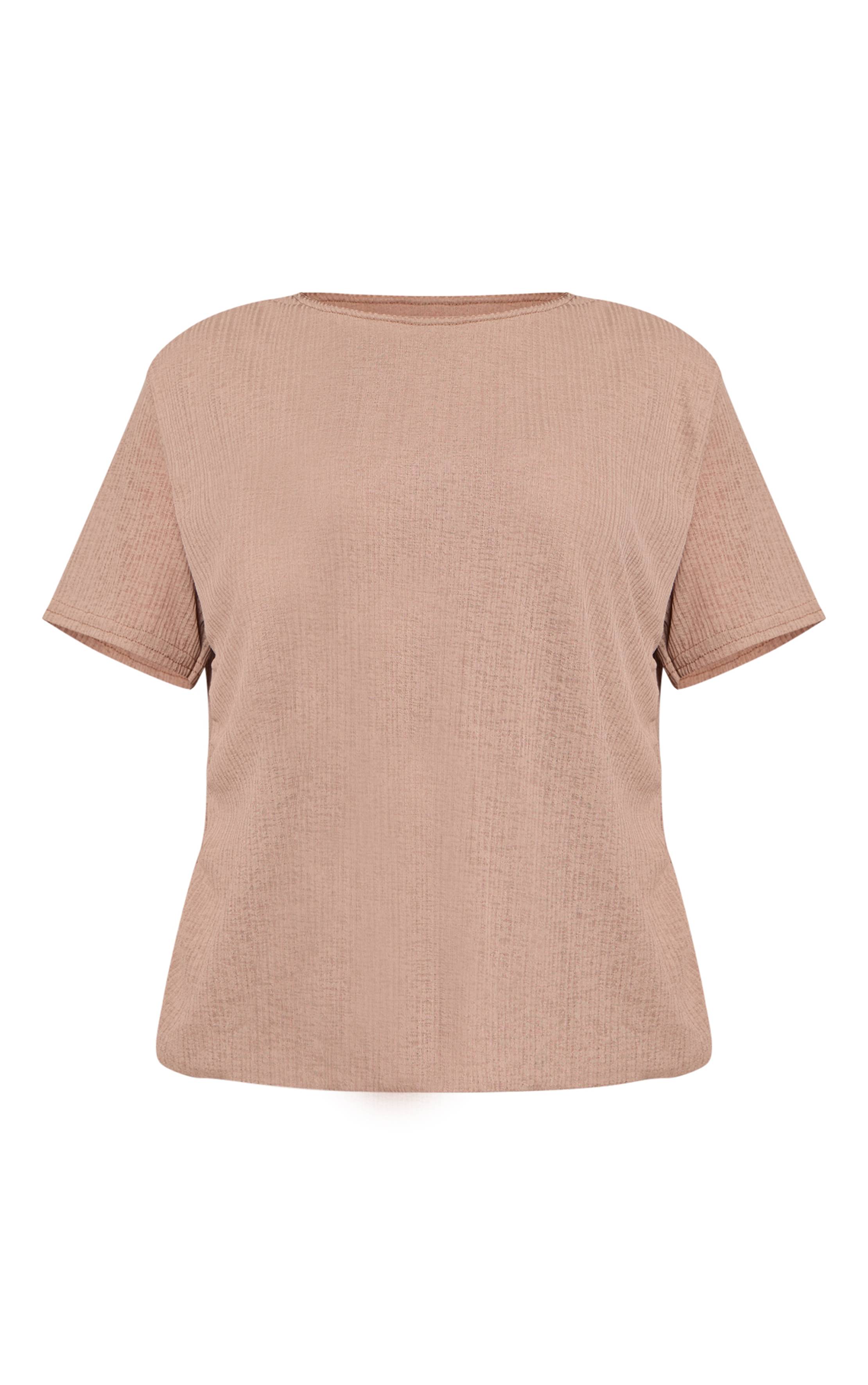 Taupe Haut Fluide Texturé Transparent Petite