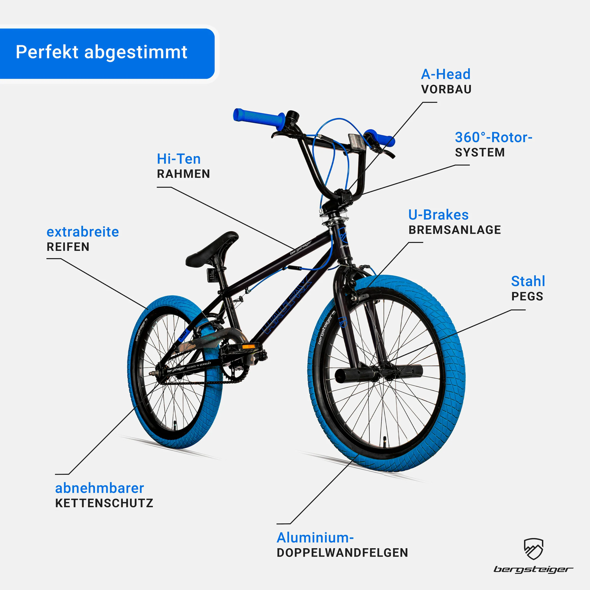 Bergsteiger BMX Halifax 20 Zoll | blue / black