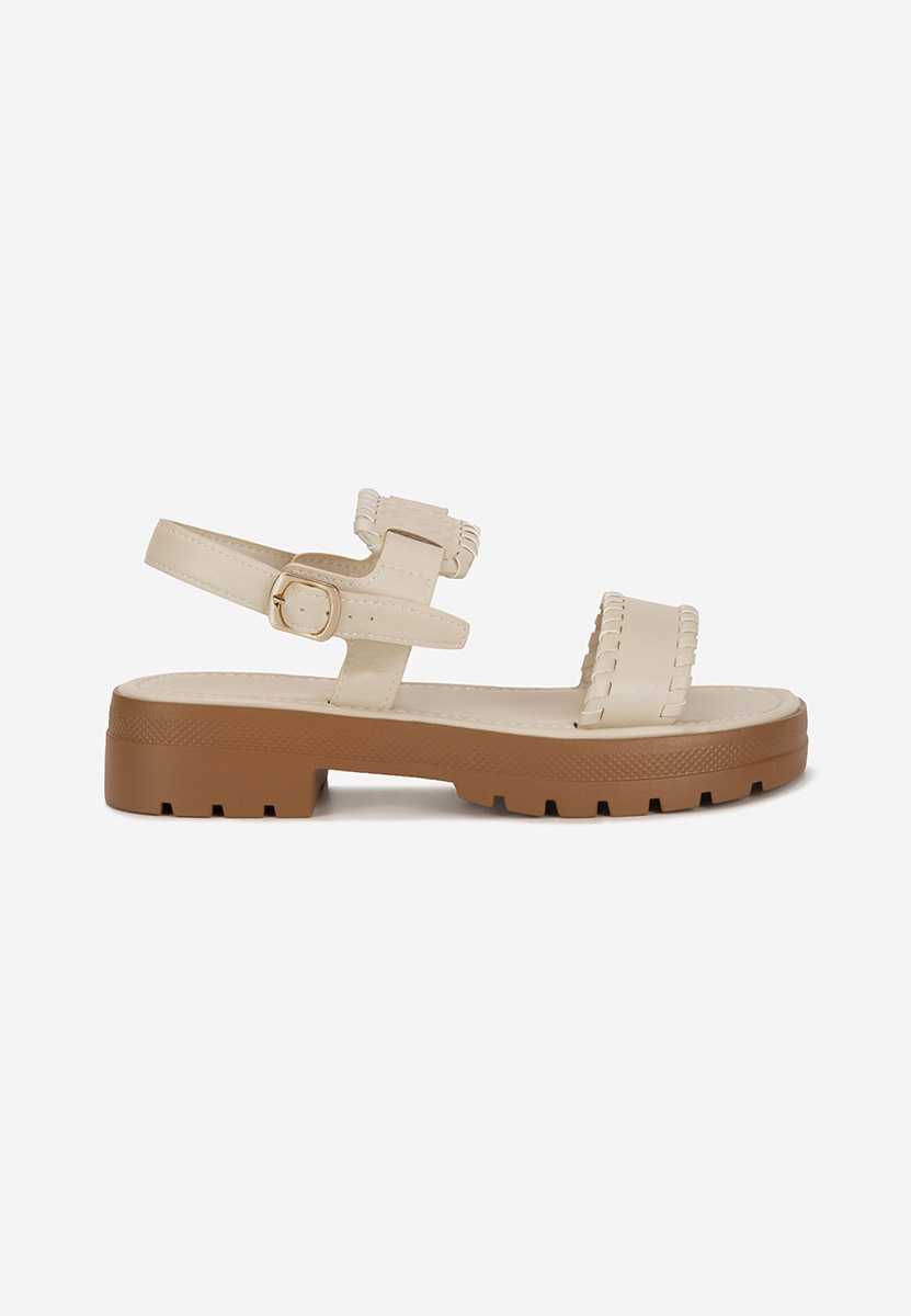 Sandales femme sans talon beige Loryanna