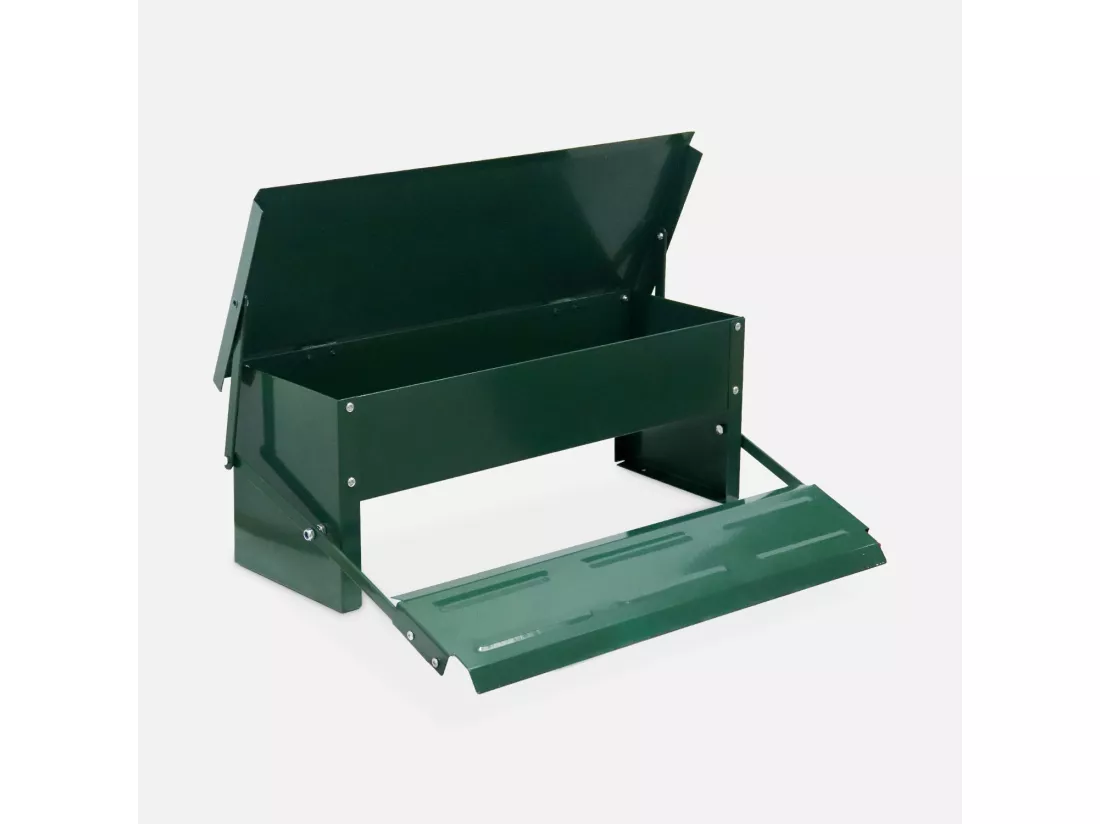 Mangeoire automatique pour poules - distributeur à pédale - capacité de 5kg - acier galvanisé
