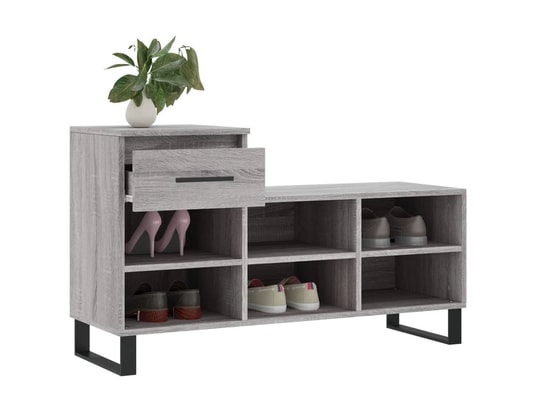 VIDAXL - Armoire à chaussures sonoma gris 102x36x60 cm bois d'ingénie...