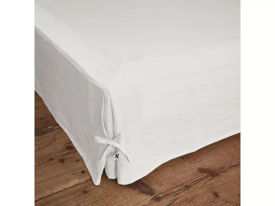 MARGAUX - Cache-Sommier 140x190cm Lin Lavé Coloris Craie