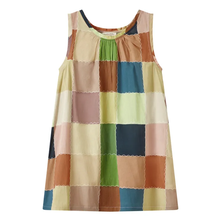 Caramel Robe Cicely Façon Patchwork | Vert