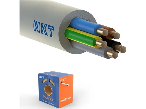 Installationskabel NOIKLX 90° 5G1,5 Lysegrå Qable Box 50 - (50 meter)