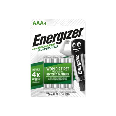 ENERGIZER Power Plus - 4 piles alcalines rechargeables - AAA LR03