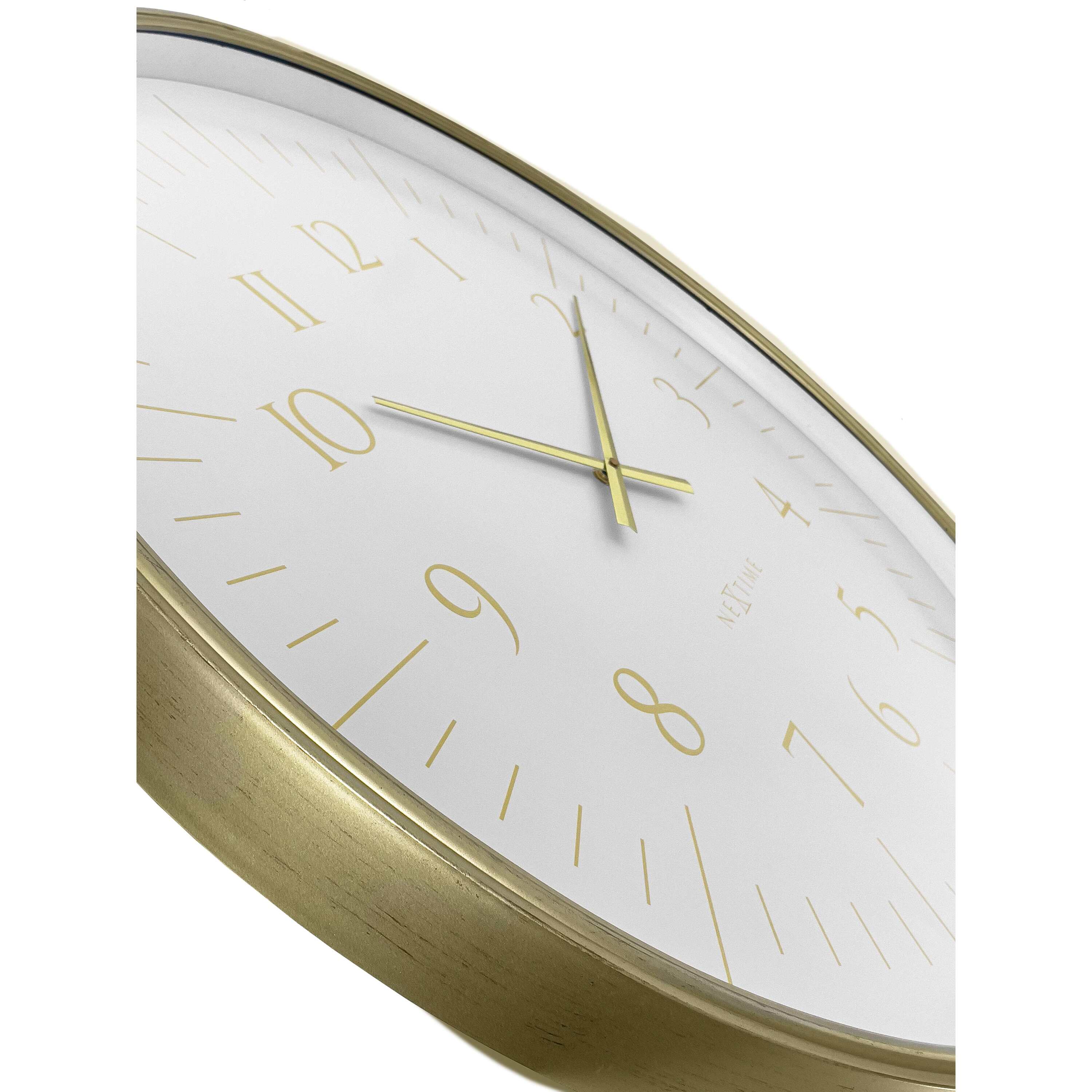 NeXtime - Wandklok 77 cm-Goud|Wit-Plastic-NeXtime 'Galaxy Large'