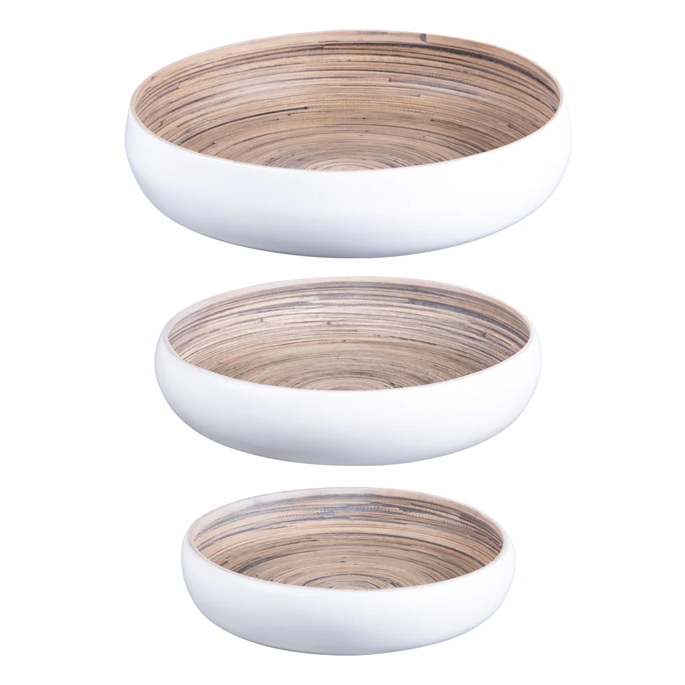 Set de 3 coupes bambou blanc Table passion