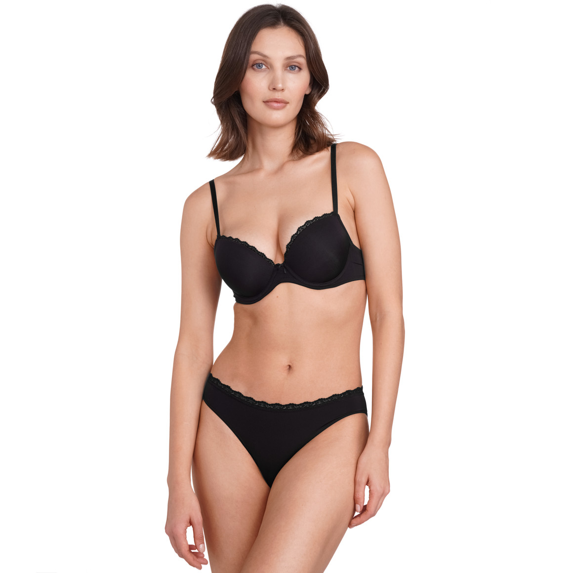 Gina Benotti 3 Damen Slips mit Spitze schwarz