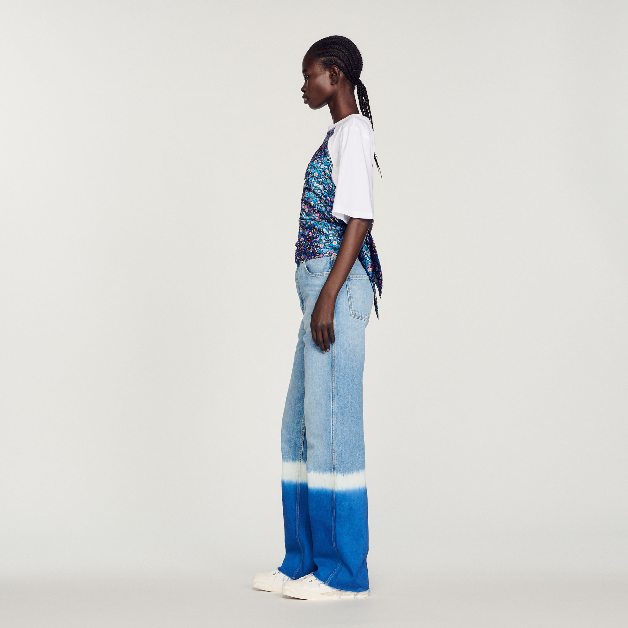 T-shirt foulard ouvert au dos