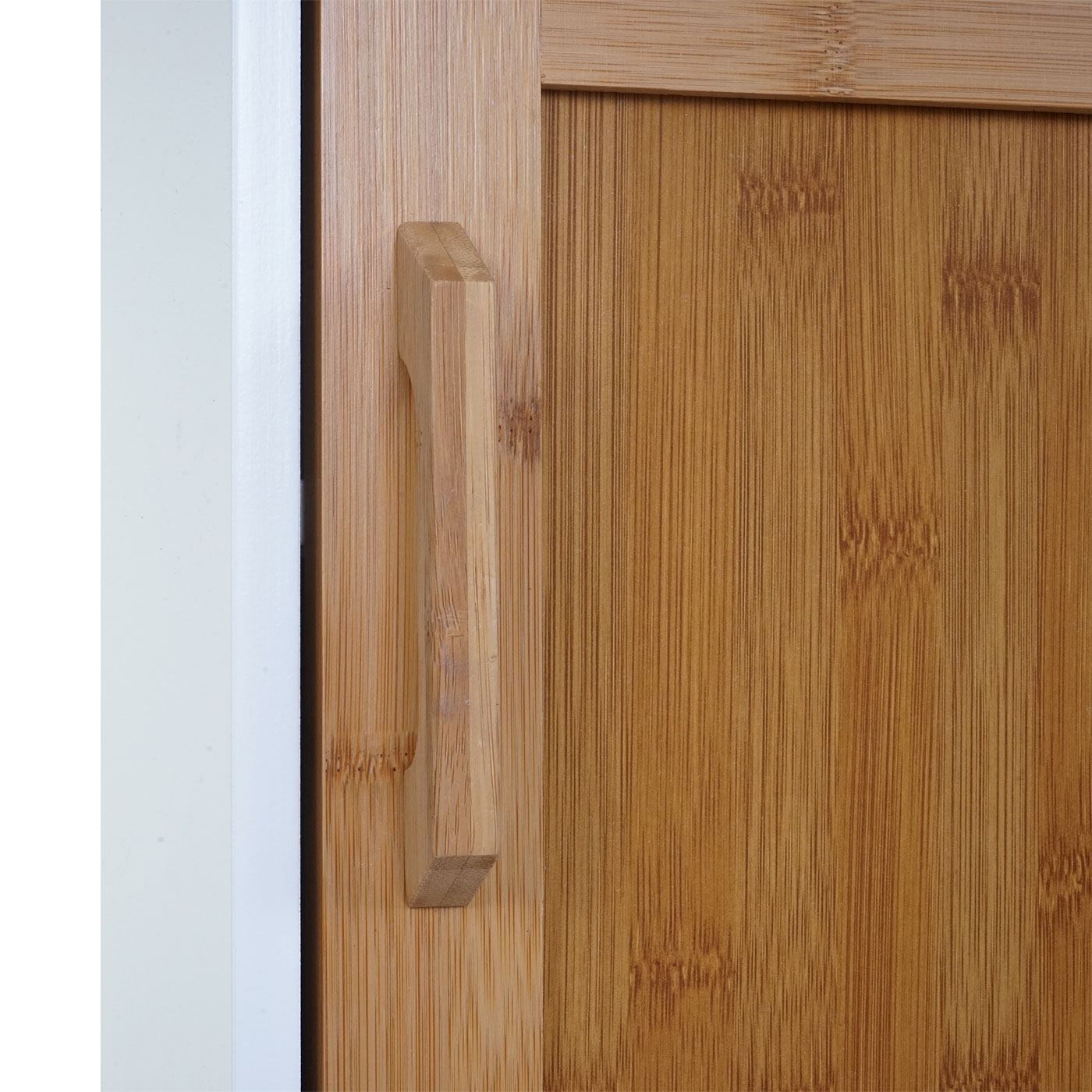 Hängeschrank MCW-A85, Badschrank Wandschrank Bambus, 52x35x21cm weiß