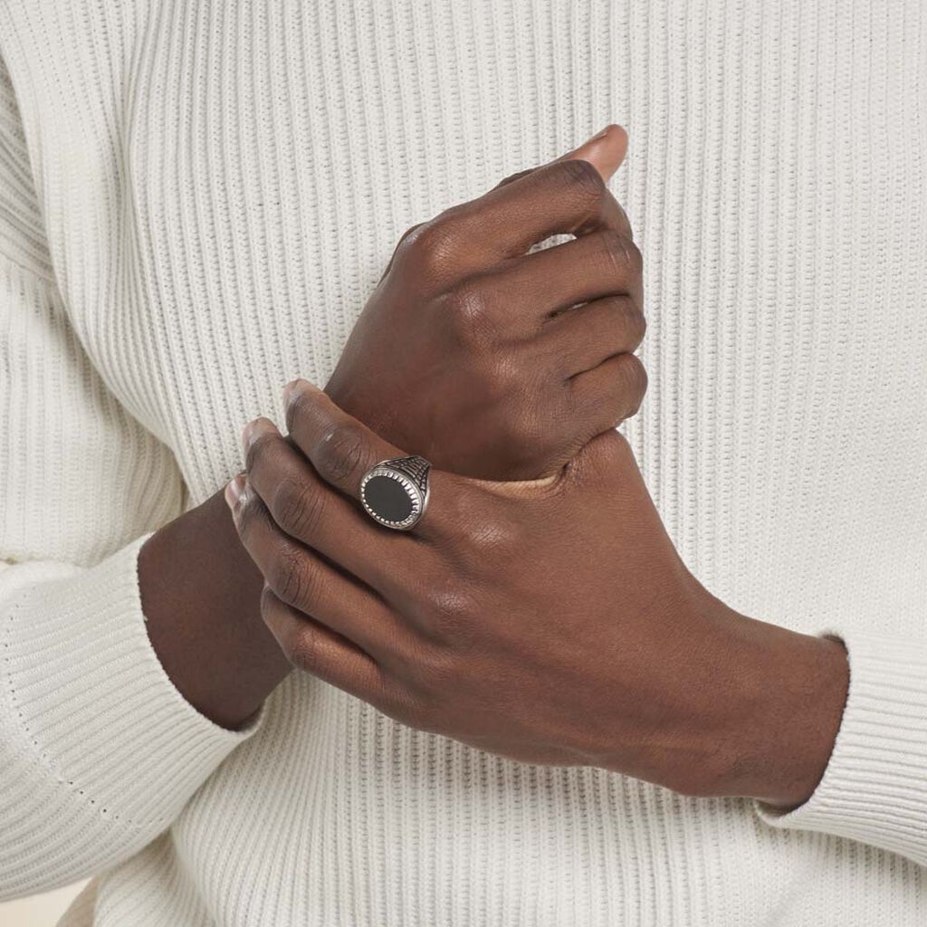 Bague Thimeo Argent Blanc Onyx