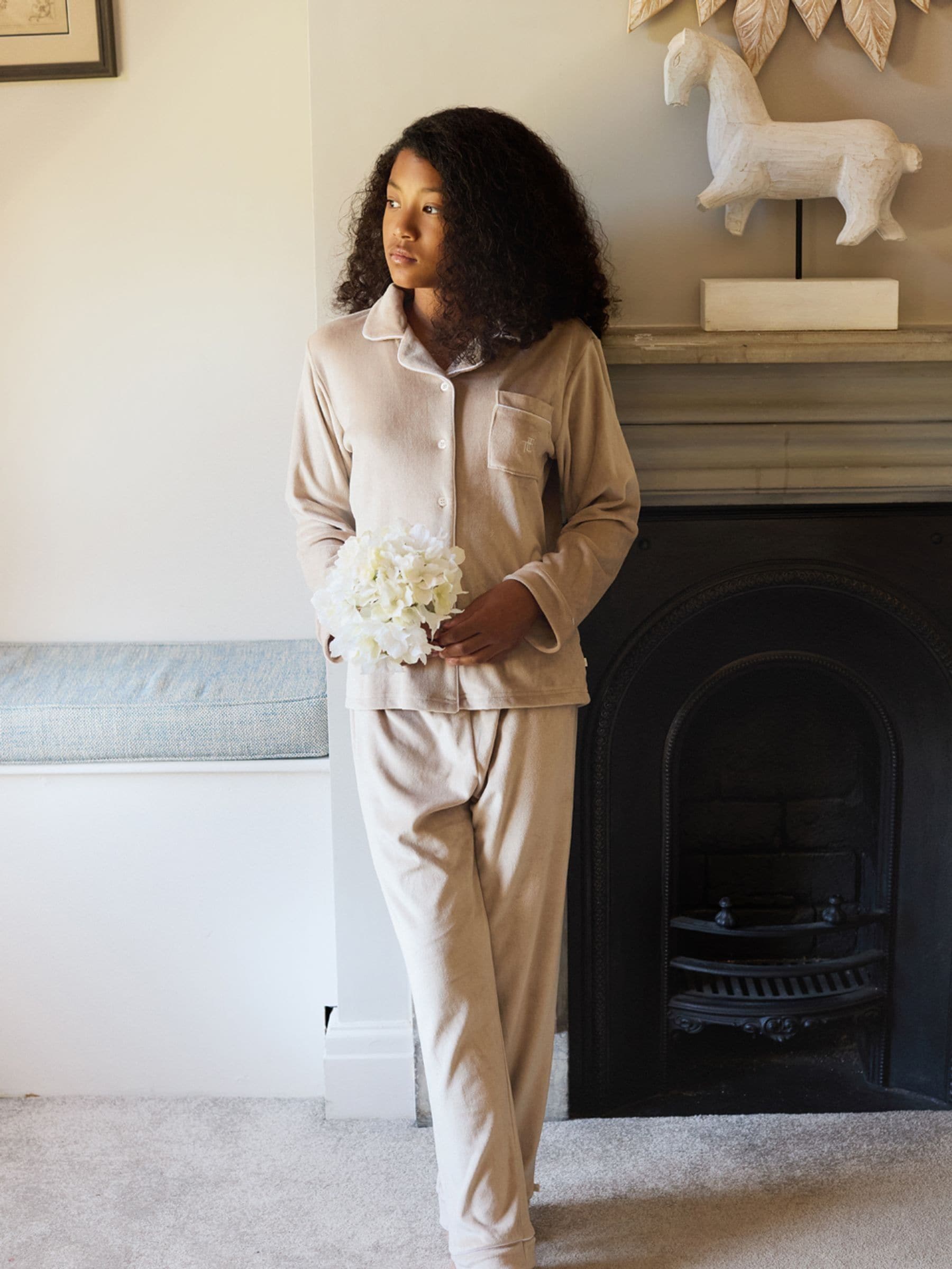 Natuurlijk - The Little Tailor Luxe kerstpyjama voor kinderen van zacht aanvoelend velours