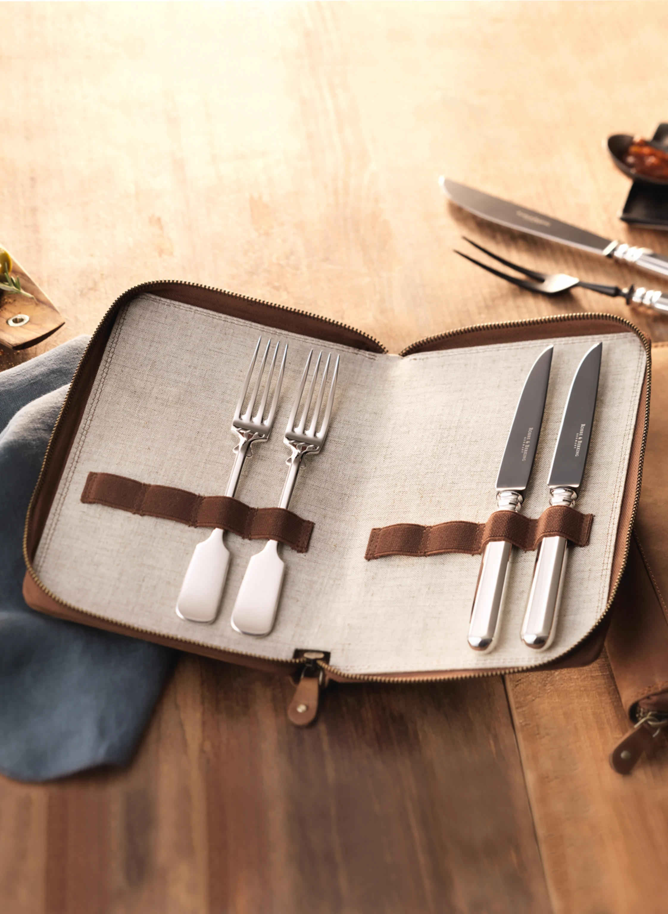 ROBBE & BERKING 4-tlg. Grillset ALT-SPATEN - FROZEN BLACK EDITION (925 Sterlingsilber)