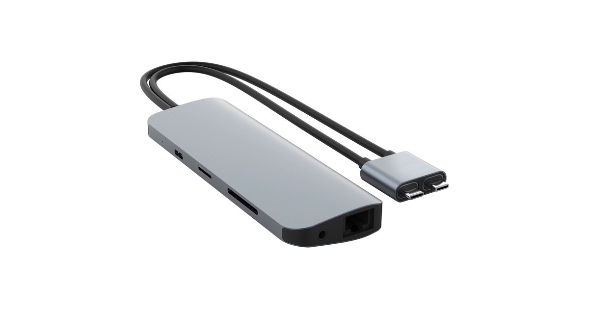 HyperHyperDrive VIPER 10-in-2 USB-C Hub dockingstation  (Donkergrijs)