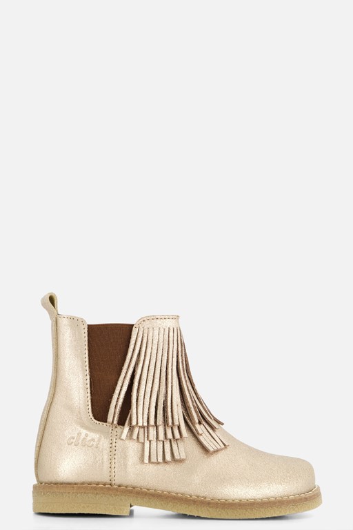 Clic! Enkellaarsjes beige Leer